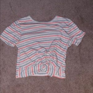 Cropped striped shirt